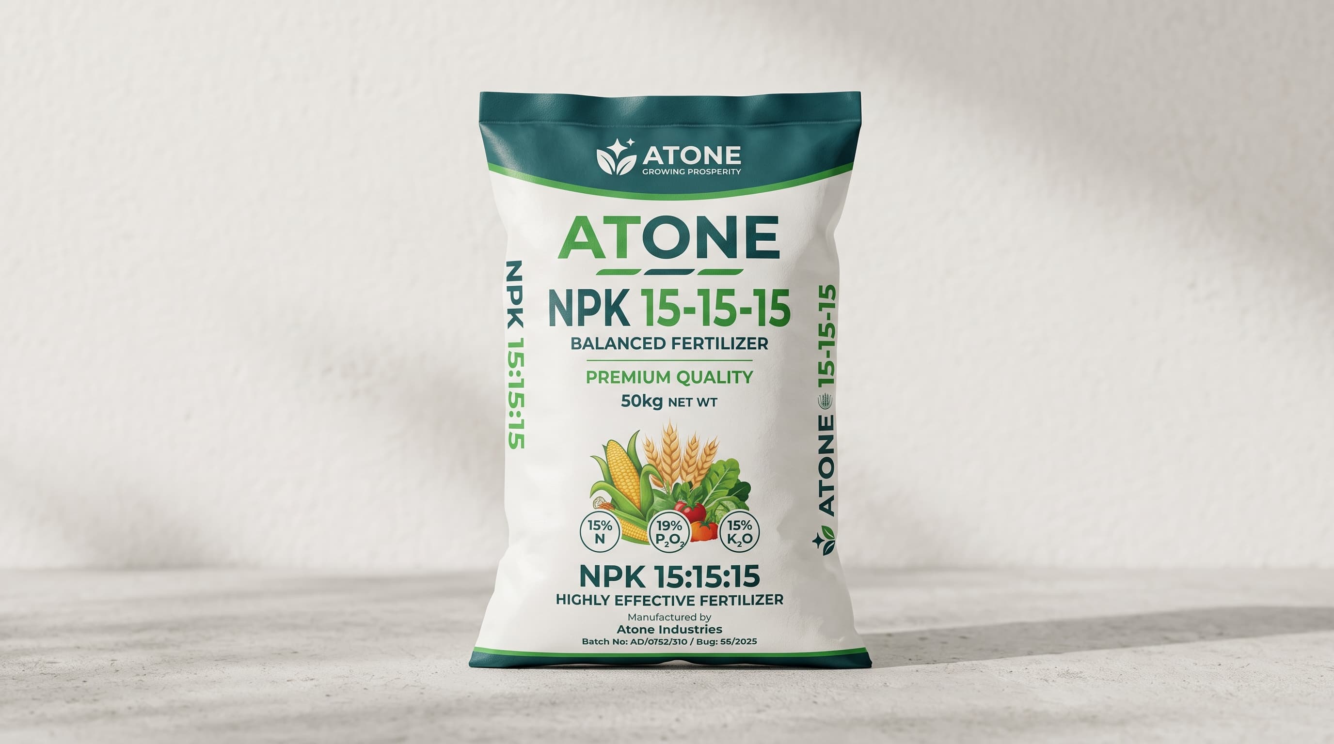 Atone NPK 15-15-15 fertilizer bag
